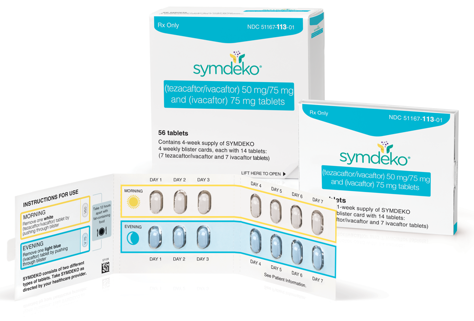 SYMDEKO package for children age 6 through 11 years weighing less than ~66 pounds